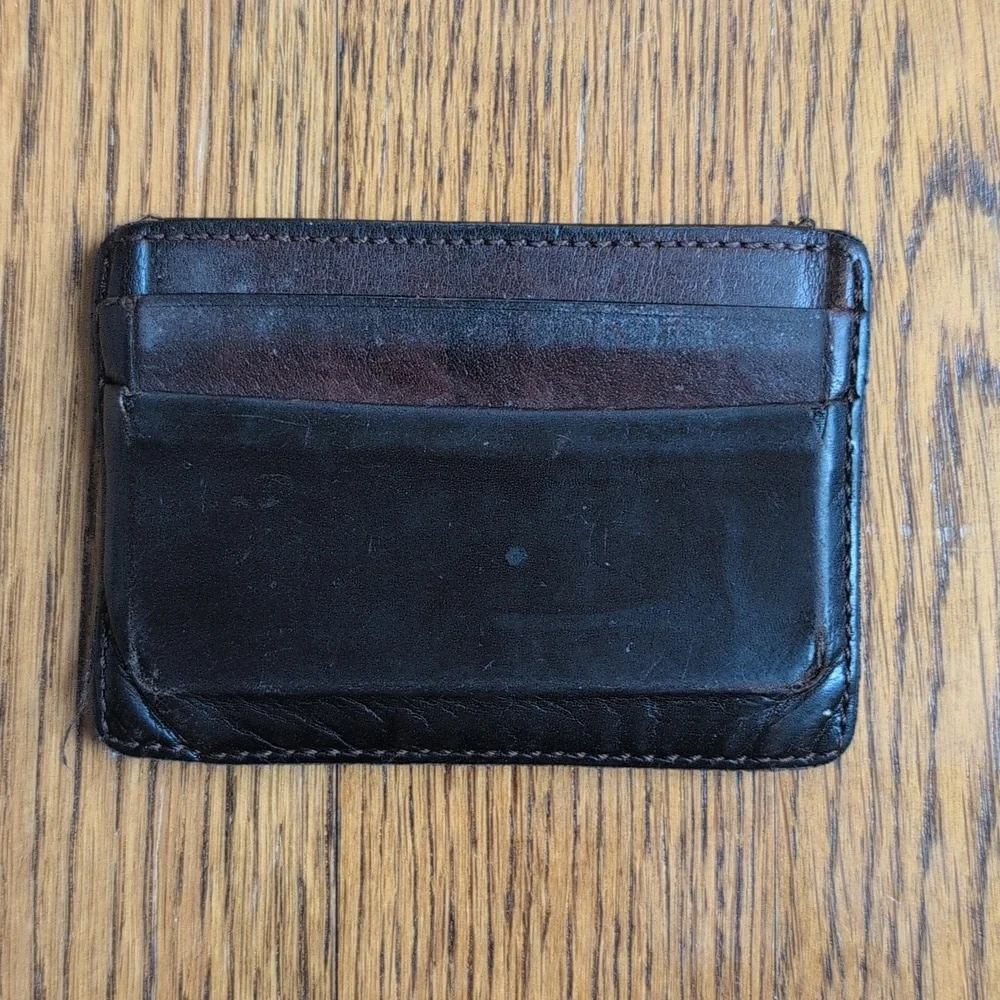 Vintage Coach Wallet Men's Card Case Dark Brown Leather Wallet
